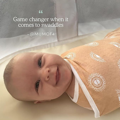 aden + anais Easy Swaddle Wrap, Newborn Wearable Swaddle Blanket, Adjustable Fasteners, 100% Cotton, 3 Pack, 0-3 Months, On Safari