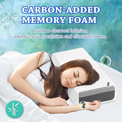 HARBOREST Cooling Cube Pillow - Side Sleeper Pillow for Neck and Shoulder Pain, Memory Foam Pillow Cube Pro with Adjustable Firmness,24"x12"x4"
