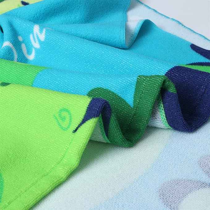 Kids Dinosaur Beach Towel with Hooded for Boys Girls 1-6 Years | Baby Toddler Bath Towel for Pool Swiming Hood | Children Microfiber Towel