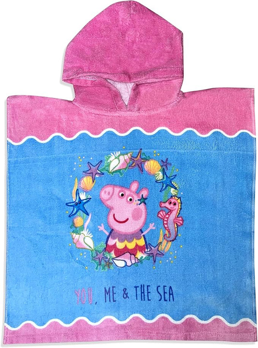 Kids Official Licensed Character Soft Beach/Hooded Bath Towel (40 x 60), Peppa Pig