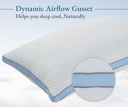 California Design Den Luxury King Size Bed Pillow - Adjustable Loft Memory Foam - Soft Down Alternative - Cooling Luxury Hotel Pillows for Back, Stomach or Side Sleepers - Medium Soft, CertiPUR-US