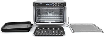 Ninja DT251 Foodi 10-in-1 Smart XL Air Fry Oven, Bake, Broil, Toast, Roast, Digital Toaster, Thermometer, True Surround Convection up to 450°F, includes 6 trays & Recipe Guide, Silver
