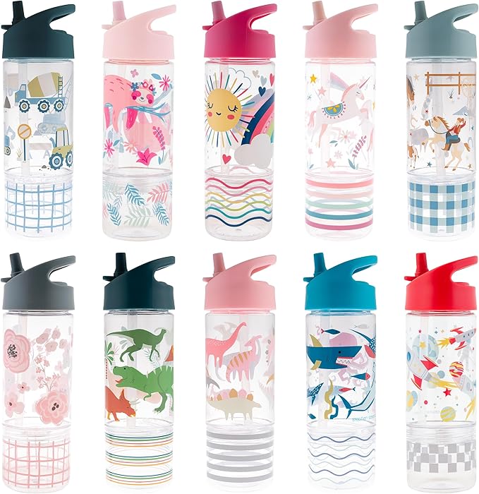 Stephen Joseph SIP and Snack Sloth Bottle Combo Bottle 350ml + Snack Cup 104ml, 2.5”x 8.25” (6.3cm x 2cm), Pink