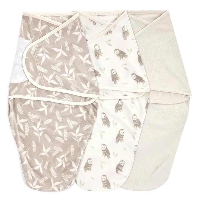 aden + anais™ Essentials Easy Swaddle™ wrap 1.5 TOG 3 Pack Rockland Marsh Velboa (0-3 Months)