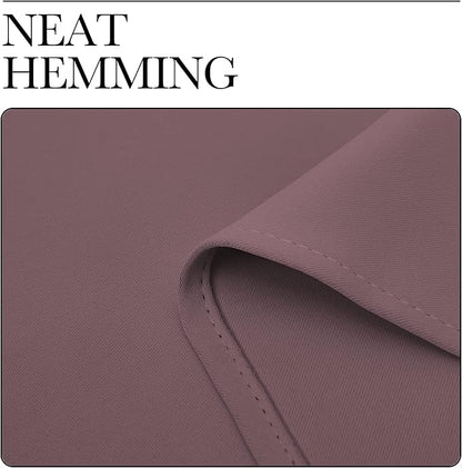 NICETOWN Dry Rose Room Darkening Curtains for Kitchen, Set of 2, 42 inches Wide by 48 inches Long, Window Treatment Thermal Insulated Solid Grommet Room Darkening Curtains/Drapes for Bedroom