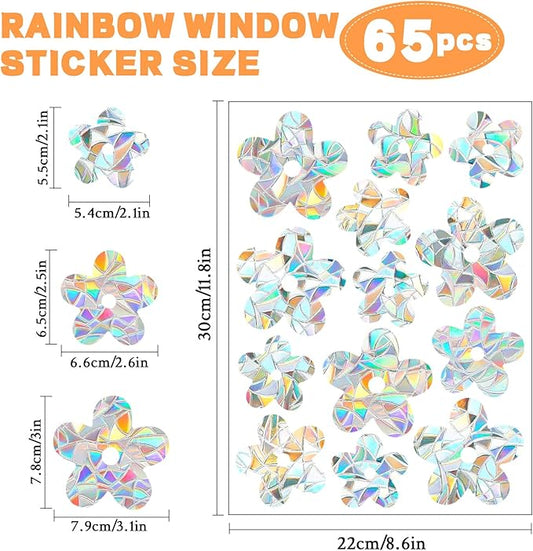 80pcs Window Decals for Glass Windows, Anti Collision Window Clings for Birds, Butterfly Shape Bird Strike Prevention for Windows (Flower)