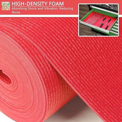 Foam Toolbox Liner Shelf Liner, Thickened Durable Pad Tool Box Mat for Protecting Your Tools, Work Surfaces, Garage, Chest -Red 3mm Thickness, 20 inch*24 ft
