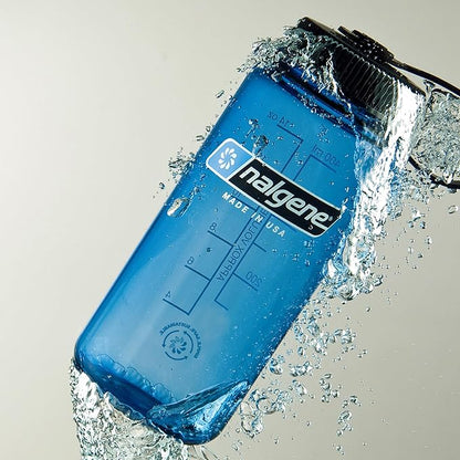 Nalgene Sustain Tritan BPA-Free Water Bottle Made with Material Derived from 50% Plastic Waste, 16 OZ, Wide Mouth, Slate Blue