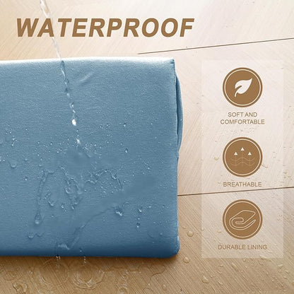 WdFour Bed Wedge pillow, close off Headboard, wall and Mattress Gap. incline, slanted sweat-proof pillow for neck and back pain relief anti-snoring for comfortable sleeping.(Smoky blue,39Wx10Dx6H)