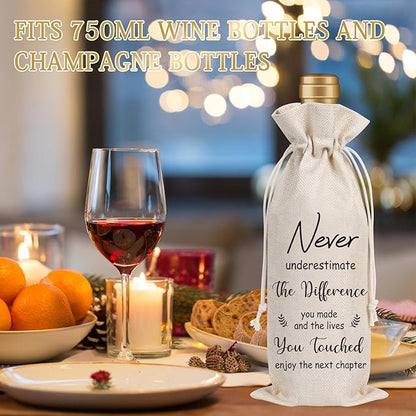 Wxiben New Chapter Wine Bag Gifts New Beginning Gifts for Women Going Away Gift for Coworkers New Teacher Gift New Business Owner Gifts Moving Away New Job Farewell Gift for Friends Colleague
