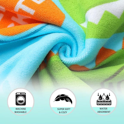 NovForth Kids Beach Towel for Boys Girls, Mermaid Hooded Bath Towel Wrap, Toddler Pool Towel with Hood