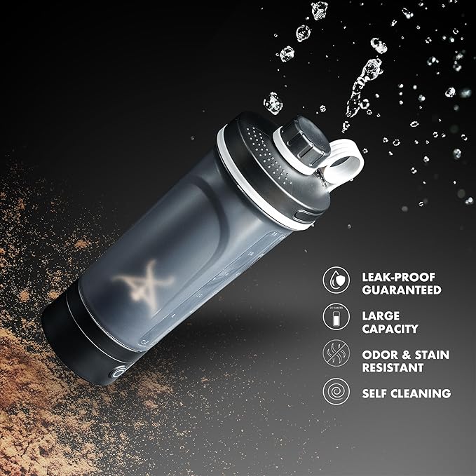 Electric Shaker Bottle, Portable Blender Protein Shaker, USB Rechargeable MixMate Blender For Protein Shakes Pre Workout Greens Coffee Pancake Mix Cocktail Cocktails (Frost White)