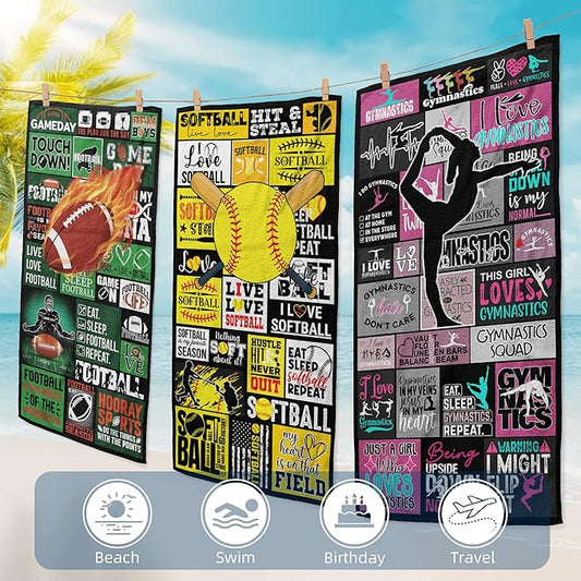 Video Game Towel for Boys Girls 30" x 60" Microfiber Video Game Beach Towel for Kids Bath Pool Shower Camping Travel Towel