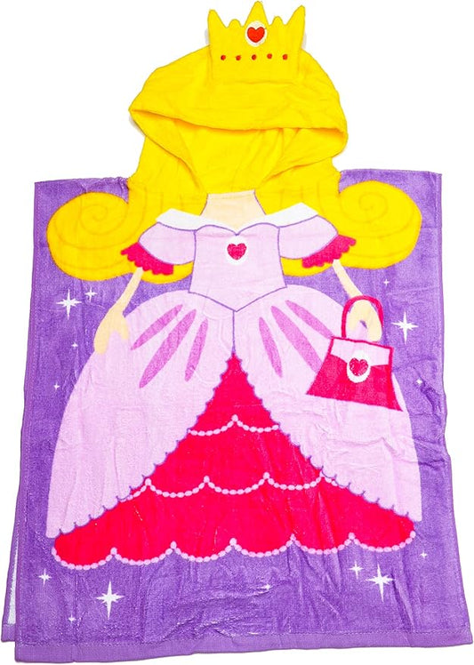 Kids Princess Hooded Bath Towel 20X24 (20 x 24, Pink)