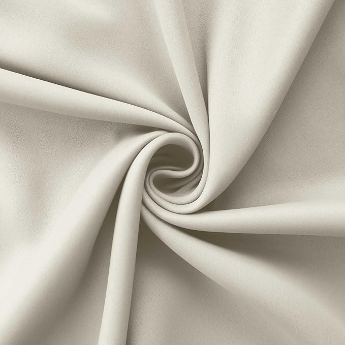 Mrs.Naturall 102 Inch Long Curtains,60-70% Blackout Grommet Room Darkening Curtains for Bedroom Living Room,Off White Ivory