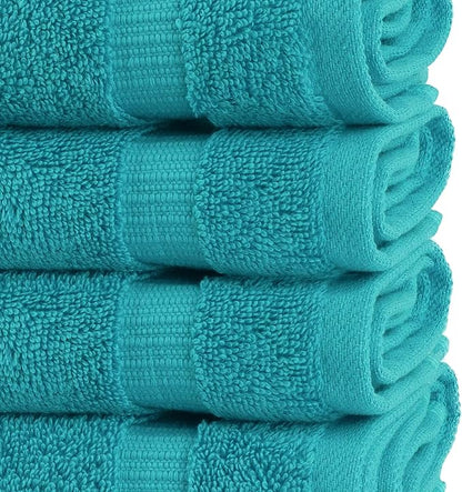 Chakir Turkish Linens |Hotel & Spa Quality 100% Cotton Premium Turkish Towels | Soft & Absorbent (12-Piece Washcloths, Aqua)
