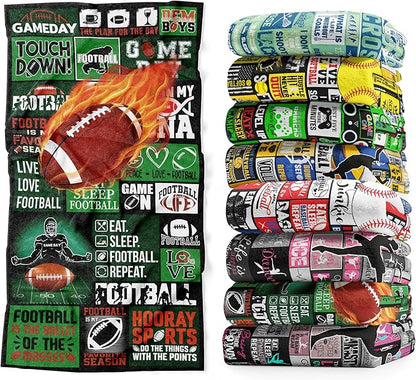 Football Towel for Boys 30" x 60" Microfiber Football Beach Towel for Kids Bath Pool Shower Camping Travel Towel