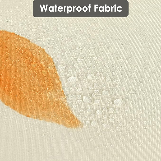Boho Floral Shower Curtain, Fall Colorful Botanical Flower Leaves Bohemian Yellow Fabric Shower Curtain Set with 12 Hooks, Bathroom Bathtub Accessories Decor Cloth Curtain 72x72 Inches