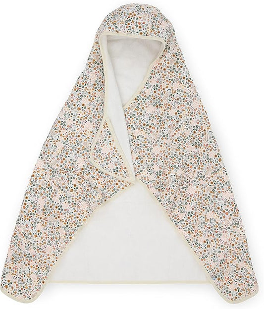 Little Unicorn Cotton Muslin & Terry Hooded Towel, Larger Size 1-6 Years (Pressed Petals)