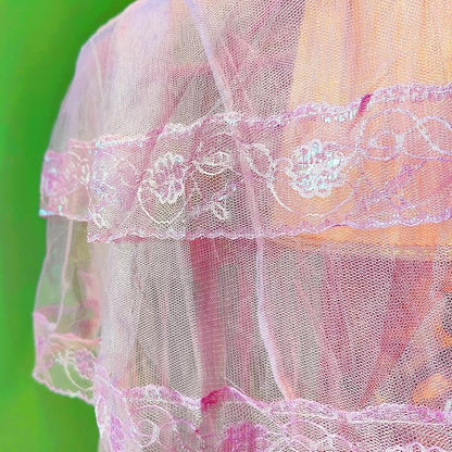 Eimilaly Lace Bed Canopy Mosquito Netting, Princess Bed Canopy for Girls Room Decor, Green/Single Door
