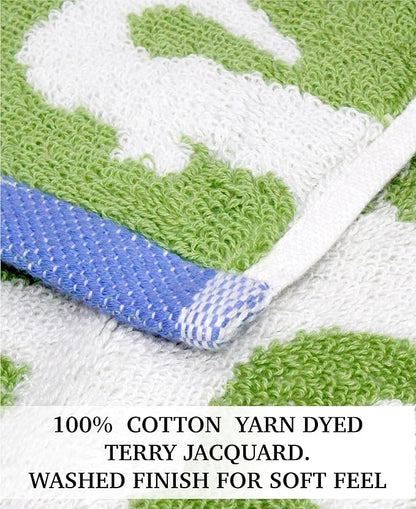 Wash Cloth - Bath Time in A While Crocodile Set of 12 Washcloths - 100% Cotton Jacquard Super Soft Colorful Absorbent Quick Dry Easy Care Face Towel Face Cloth Gift - 12x12 - Green Blue