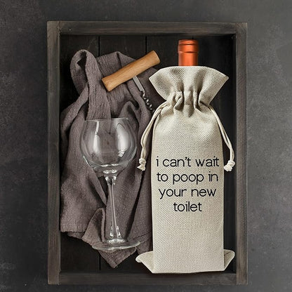 Housewarming Wine Bag - Housewarming Party Decorations - New Home Owner Gift - New House Congratulations decorations - Housewarming Party Supplies - Gift for Women Men - Realtor Gift - HiMo209