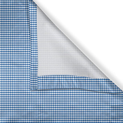 Ambesonne Checkered Valance & Tier Curtain 3 pcs Set, Monochrome Gingham Checks Classical Country Culture Old Fashioned Grid Design, Window Treatments for Kitchen Room Decor, 55" x 24", Blue White