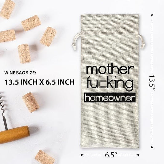 Housewarming Wine Bag - Housewarming Party Decorations - New Home Owner Gift - New House Congratulations decorations - Housewarming Party Supplies - Gift for Women Men - Realtor Gift - HiMo207