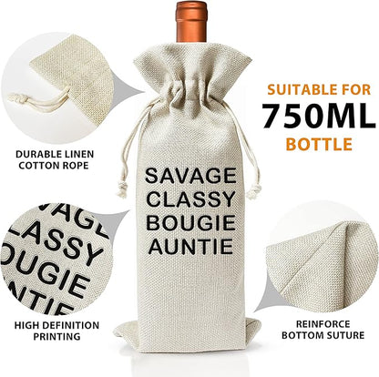 Pregnancy Announcement Wine Gift Bags - New Mom Gift Wine Bags - Cover Bag For Having New Baby - Grandparents - New Parents - Baby shower Party Supplies Favors - Mother's Day Gift - Burlap - HiMo227