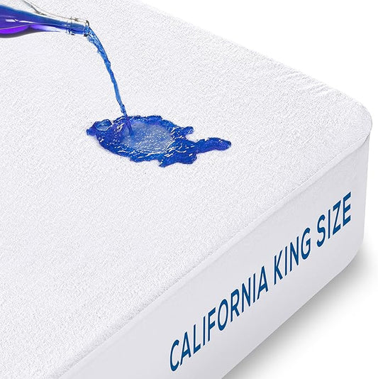 Utopia Bedding Waterproof Mattress Protector King Cal Size, Premium Terry Mattress Cover 200 GSM, Breathable, Fitted Style with Stretchable Pockets (White)
