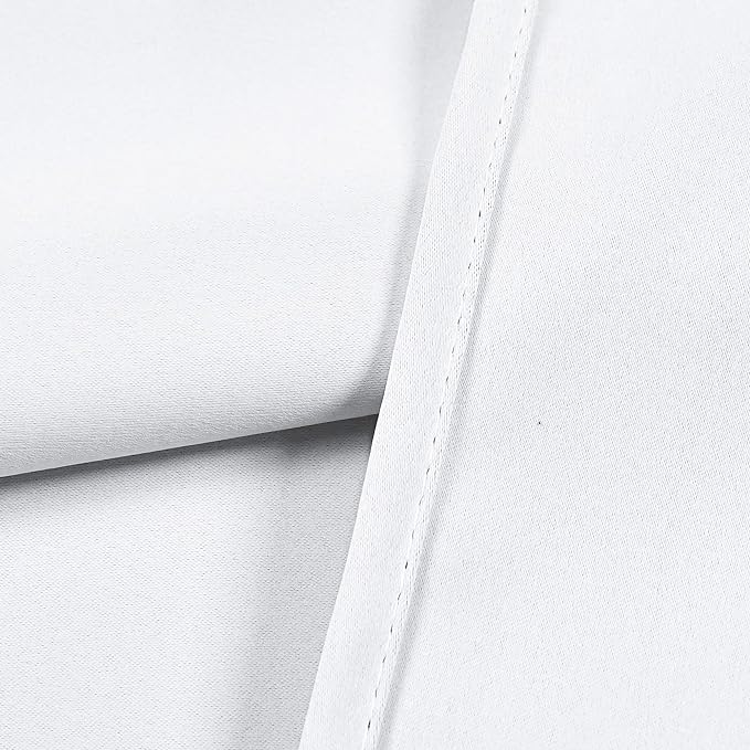 Solid Pure White Grommet Valance for Windows 52X18 Inches Valance for Kitchen Blackout Curtain Valance for Living Room Short Straight Drape Valance for Bedroom Kids Room 1 Panel Off White
