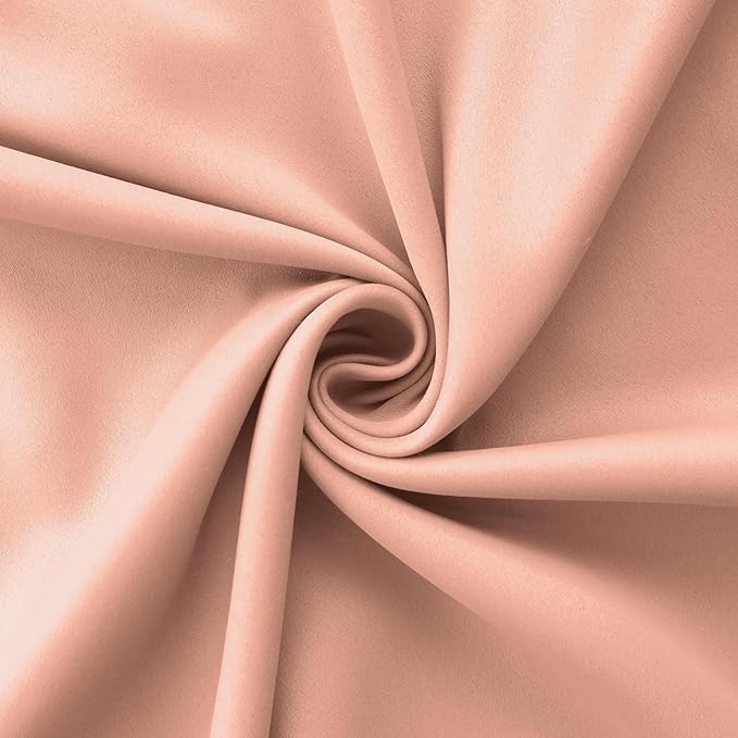 Mrs.Naturall Pink Kitchen Curtains,Blackout Short Length Window Curtains for Bedroom Blush Pink Bathroom Decor,45 Inch Long