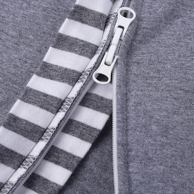 Baby Blanket Sack with Arms Free Design,Transition to Arms Free Wearable for Newborn Girl and Boy, Large 6-9Months, Grey Color