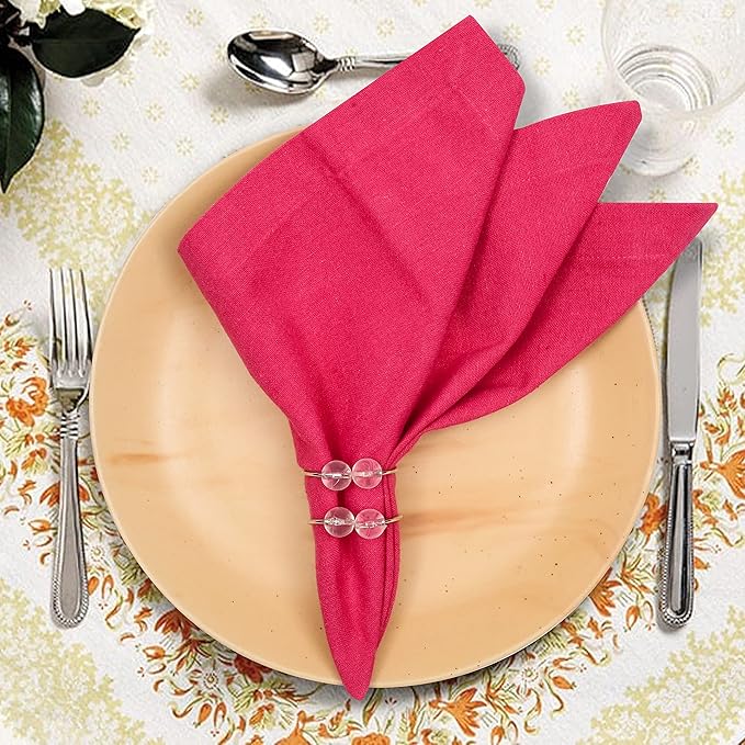 Cotton Napkins,Cloth Napkins,Dinner Napkins Cloth,Dinner Napkins,Cloth Napkins Set of 12 Cotton,Napkins Cloth,Cloth Napkins cotton,Cotton Dinner Napkins,Machine Washable Napkin 18x18 Magenta