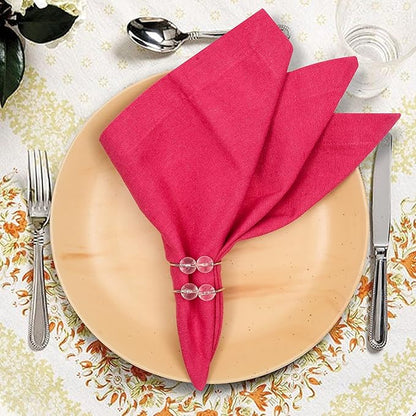 Cotton Napkins,Cloth Napkins,Dinner Napkins Cloth,Dinner Napkins,Cloth Napkins Set of 12 Cotton,Napkins Cloth,Cloth Napkins cotton,Cotton Dinner Napkins,Machine Washable Napkin 18x18 Magenta