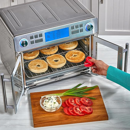 Emeril Lagasse Dual Zone 360 Air Fryer Oven Combo with French Door, 25 QT Extra Large Family Size Meals to Cook Two Foods in Two Different Ways at The Same Time, Up to 60% Faster from Frozen to Finish