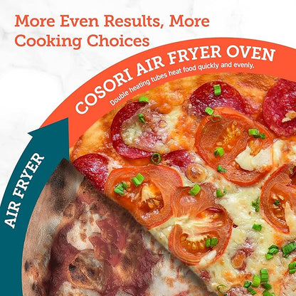 COSORI Smart 11-in-1 Air Fryer Toaster Oven Combo, Airfryer Convection Oven Countertop, Bake, Roast, Reheat, Broil, Dehydrate, 94 Recipes & 3 Accessories, 26QT, Silver, Stainless Steel