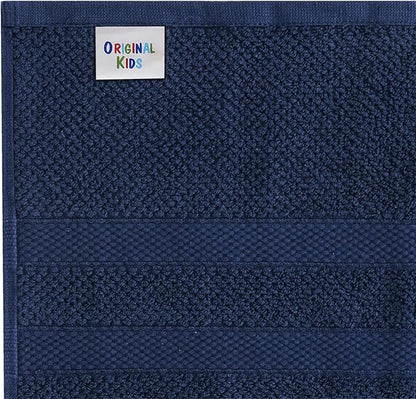 Hooded Bath Towel Wrap - 100% Cotton Popcorn Large Oversized Hooded Kids Towel - Toddler Shower Pool Beach Towel - 600 GSM - Soft Absorbent Quick Dry Easy Care Gift - 30x52 inches - Navy