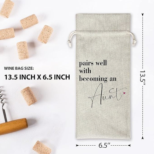 Pregnancy Announcement Wine Gift Bags - New Mom Gift Wine Bags - Cover Bag For Having New Baby - Grandparents - New Parents - Baby shower Party Supplies Favors - Mother's Day Gift - Burlap - HiMo221
