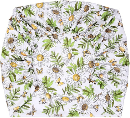 JISEN Baby Crib Sheet 1 Piece Portable Fitted Crib Sheet for Standard Crib and Toddler Mattresses Nursery Bed Decor for Boys Girls 28x52 Inch Daisy Butterfly