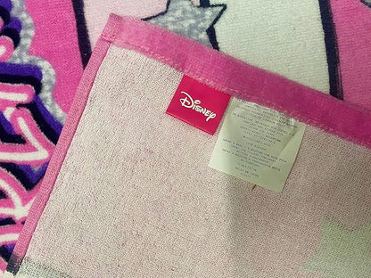 mickeymouse Disney Mickey Mouse Big Mickey on Front and Mickey Hold up Mickey Sign Polka dots Poncho Hooded Towel (Pink - 2)