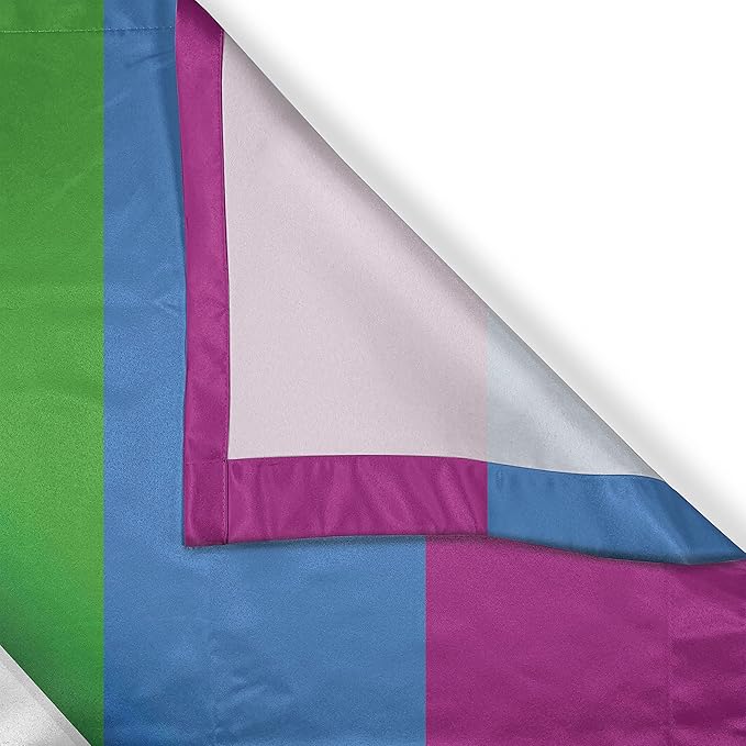 Ambesonne Pride Kitchen Curtains, Rainbow Flag with Stripes Heart with Love Wins Text LGBT Culture Colorful, Window Drapes 2 Panel Set for Kitchen Cafe Decor, 55" x 39", Purple Blue