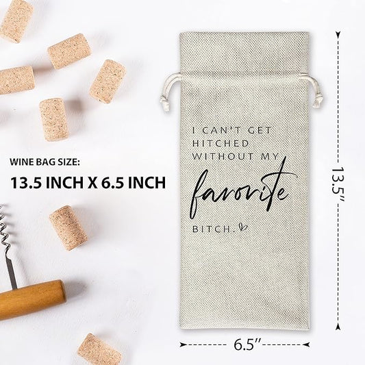 Wedding Gifts Wine Bag (1pc) - Pairs well with getting married, Engagement Gift for Couples, Gift for her, Engagement Wine Bag - Mr and Mrs Wedding Gift - Bride and Groom - Bridesmaid Gift- HiMo228
