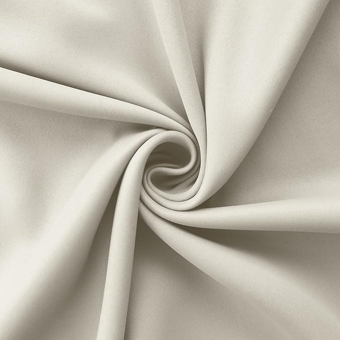 Mrs.Naturall Farmhouse Blackout Curtains for Bedroom,63 Inch Curtains Length for Living Room,Cream Off White Ivory