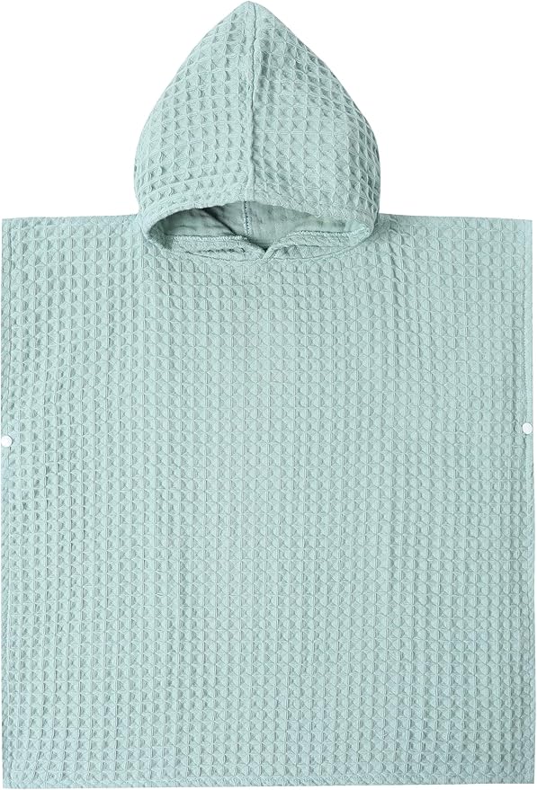 Hooded Bath Towel for Kids Extra Soft Absorbent Bath Poncho for 0-4 Years Premium Waffle + Muslin Cotton