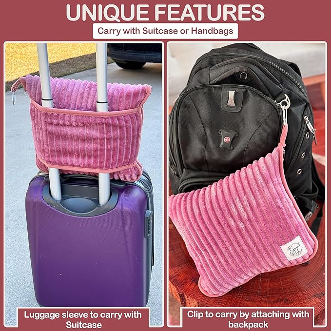 Premium Travel Blanket Pillow - XL 50"x70" | 2 in 1 Travel Blanket and Pillow Set | Travel Blanket Airplane Compact with Bag | Warm Blanket Travel Must Haves with Hand Luggage Sleeve & Backpack Clip
