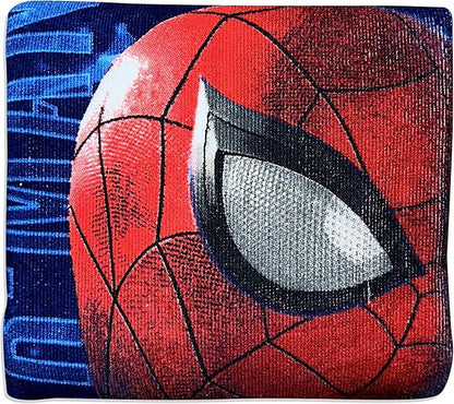 Kids Official Licensed Character Soft Beach/Hooded Bath Towel (Spiderman Blue, 40 x 60)
