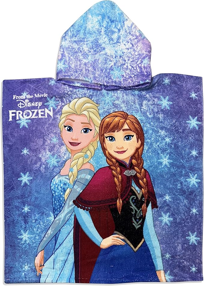 Kids Official Licensed Character Soft Beach/Hooded Bath Towel (Elsa/Anna, 40 x 60)