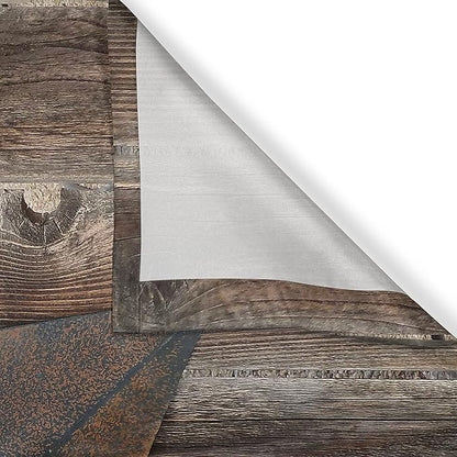 Ambesonne Prehistoric Country Kitchen Curtains, Antique Rusty Star on The Weathered Wooden Planks Vintage Retro Image, Window Drapes 2 Panel Set for Kitchen Cafe Decor, 55" x 39", Brown Taupe