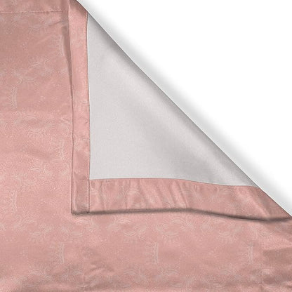 Ambesonne Peach Kitchen Curtains, Soft Colored Background with Crowns and Floral Abstract Motifs with Faded Look Monochrome, Window Drapes 2 Panel Set for Kitchen Cafe Decor, 55" x 39", Coral